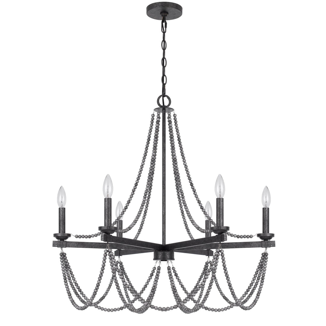 60W X 6 VENTURA METAL BEADED CHANDELIER Cal Lighting