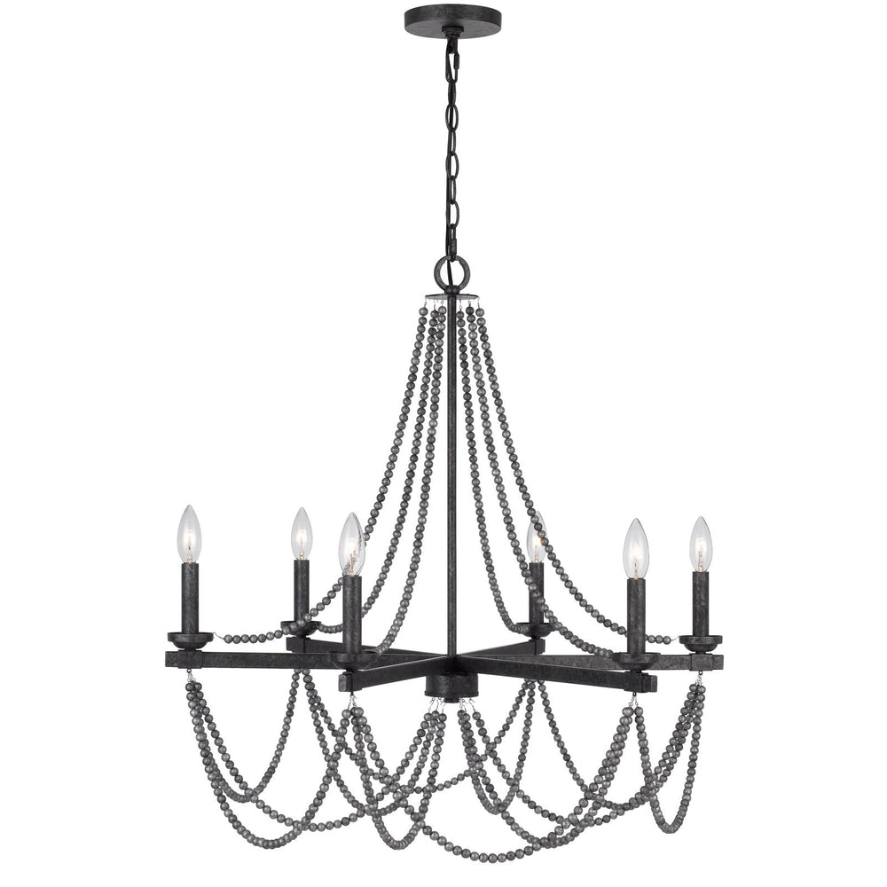 60W X 6 VENTURA METAL BEADED CHANDELIER Cal Lighting
