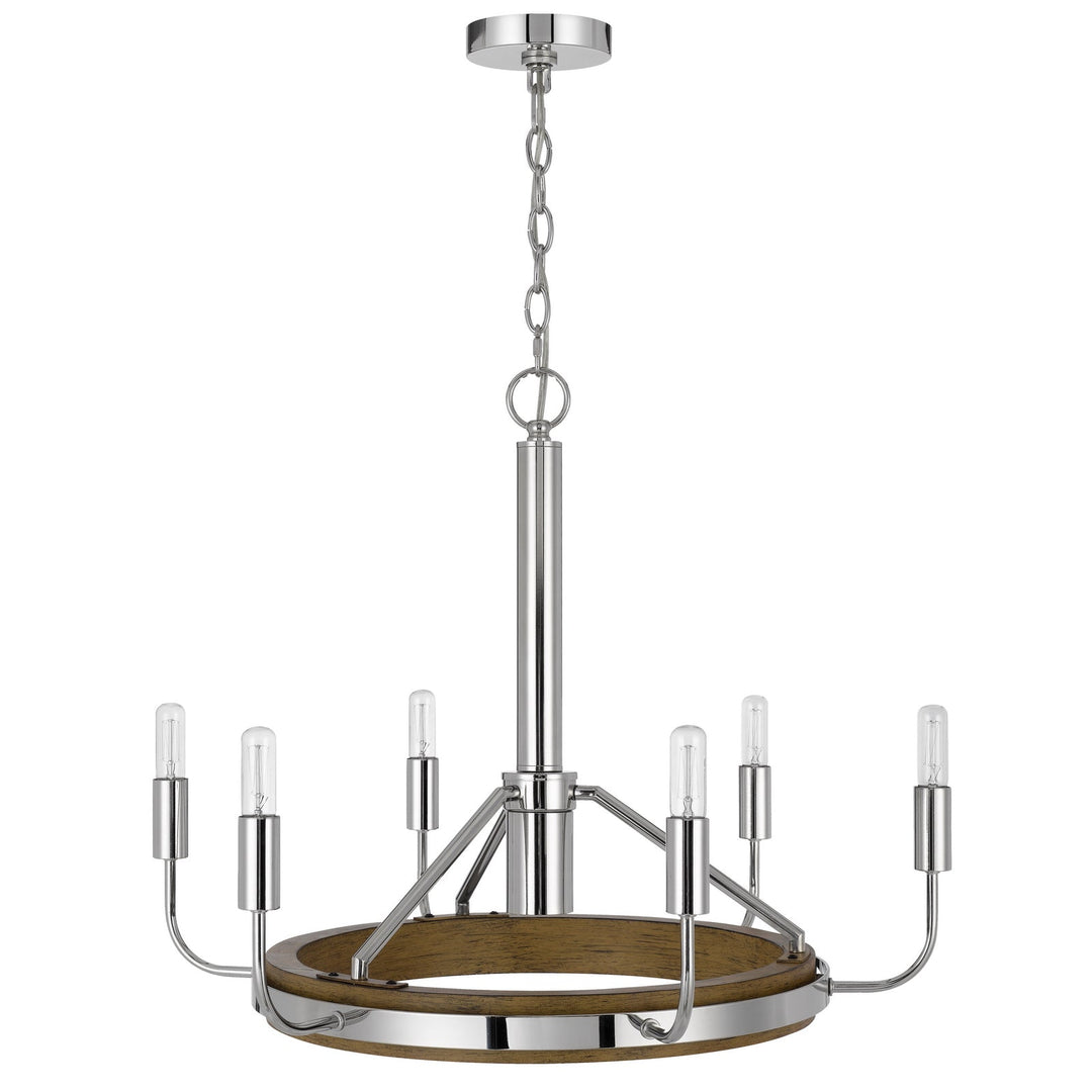 SALUDA 60W X 6 METAL CHANDELIER AND A GU10 6W LED DOWNLIGHT (LED BULB INCLUDED) Cal Lighting