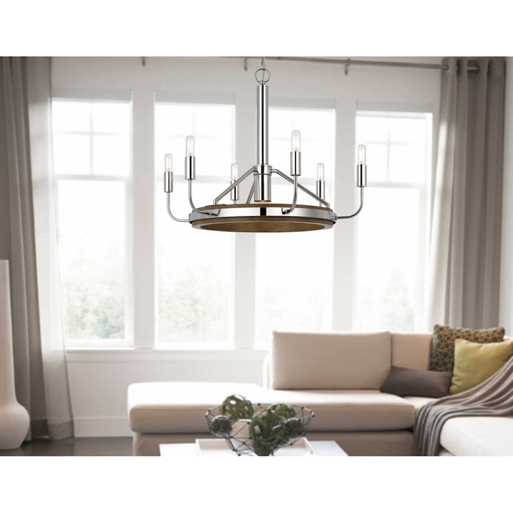 SALUDA 60W X 6 METAL CHANDELIER AND A GU10 6W LED DOWNLIGHT (LED BULB INCLUDED) Cal Lighting