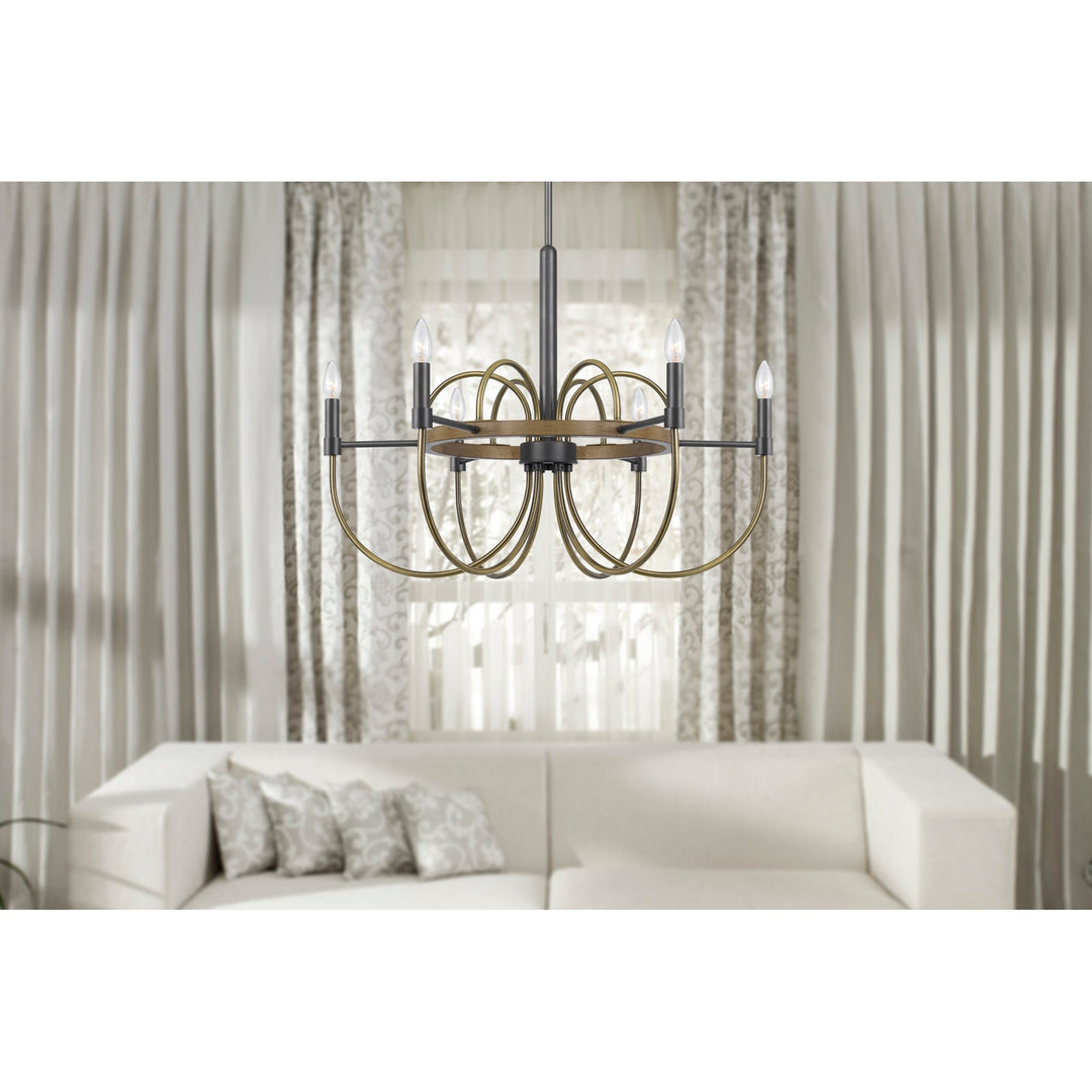 SEAGROVE 60W X 6 METAL CHANDELIER Cal Lighting