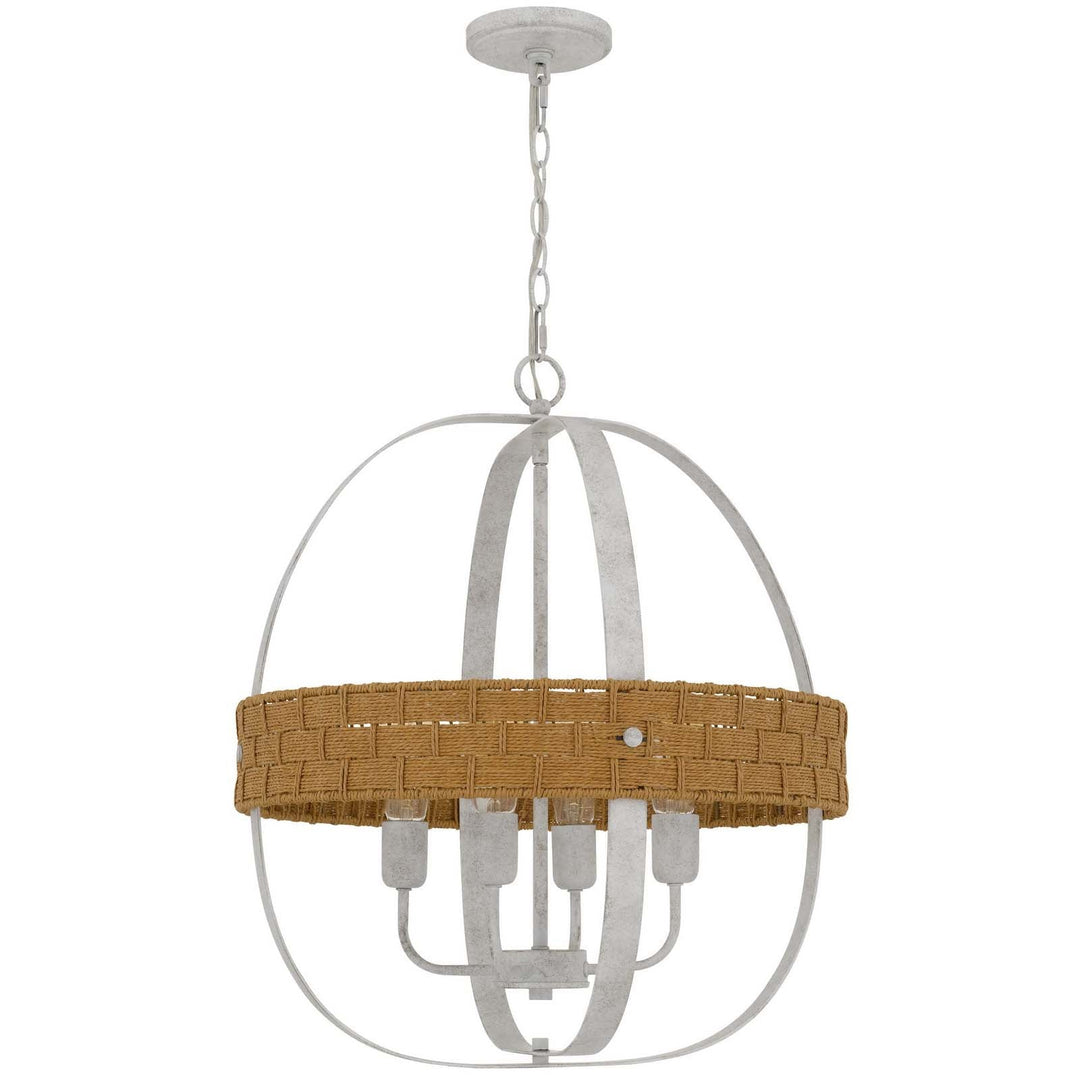 60W X 4 BARTON METAL CHANDELIER WITH RATTAN DESIGN Cal Lighting