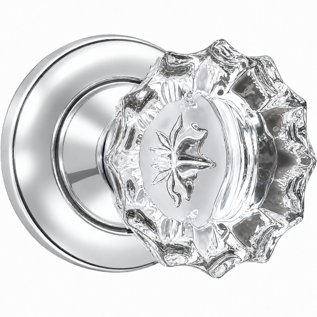 Magnifique® Classic Door Set with Crystal Fluted Knobs (Several Finishes Available)