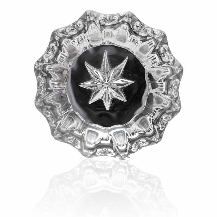 Craftsman Backplate Door Set with Fluted Crystal Door Knobs (Several Finishes Available) COPPER MOUNTAIN HARDWARE