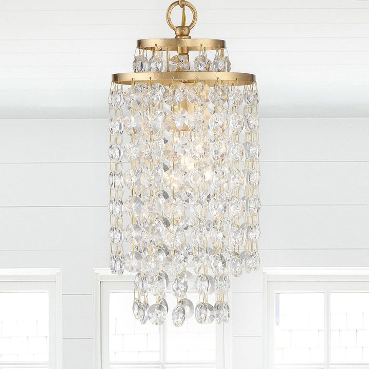 Crystorama Crystorama Gabrielle 1 Light Antique Gold Mini Pendant