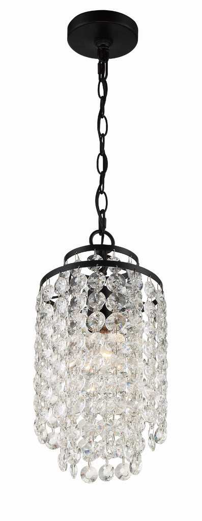 Crystorama Crystorama Gabrielle 1 Light Matte Black Mini Pendant