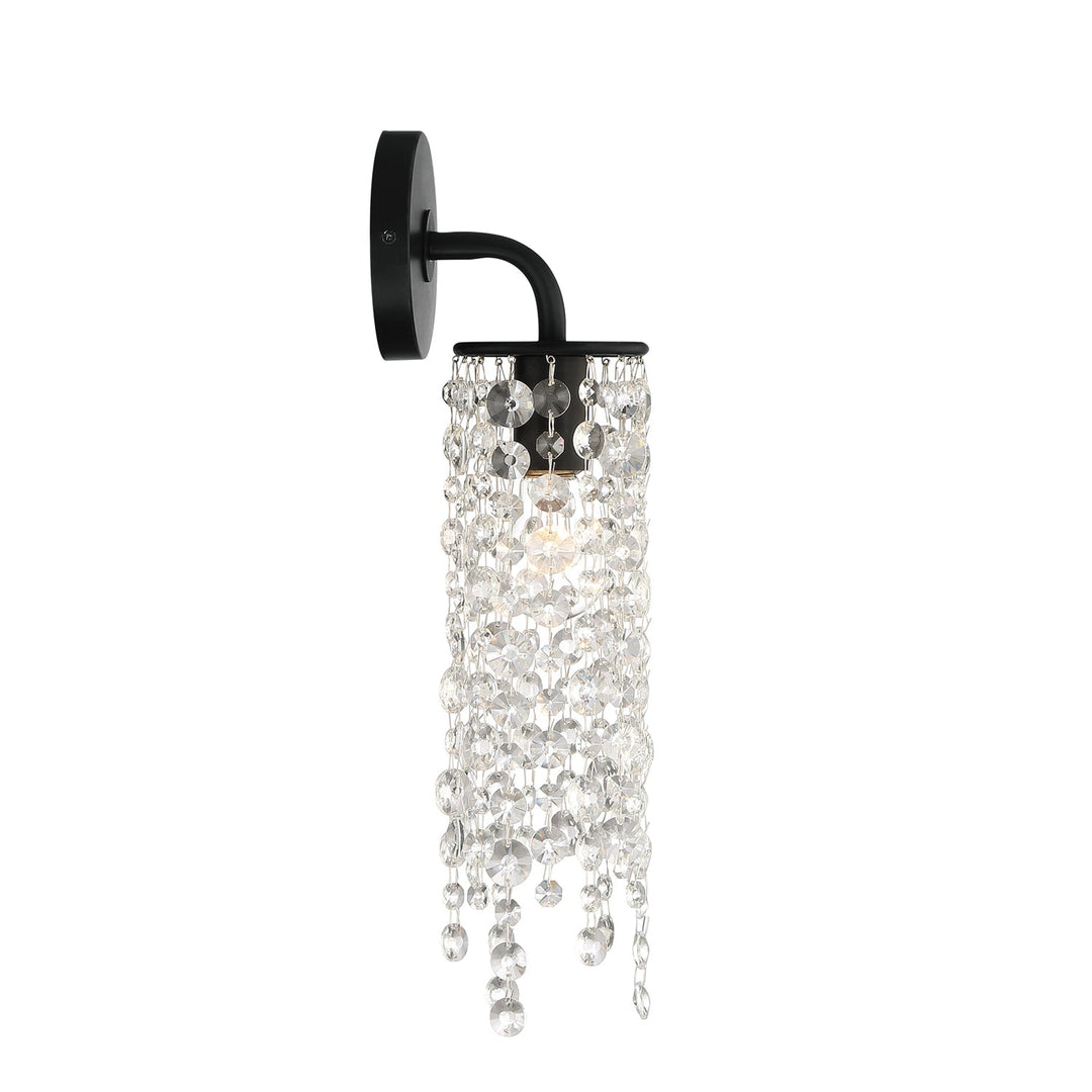 Crystorama Crystorama Gabrielle 1 Light Matte Black Sconce
