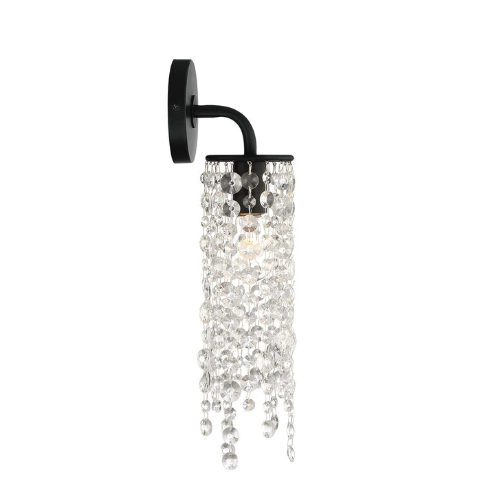 Crystorama Crystorama Gabrielle 1 Light Matte Black Sconce