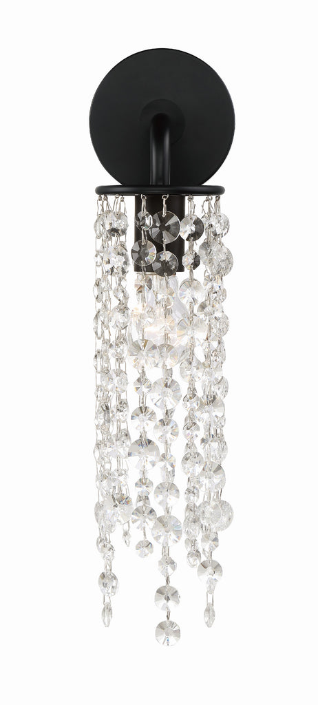 Crystorama Crystorama Gabrielle 1 Light Matte Black Sconce