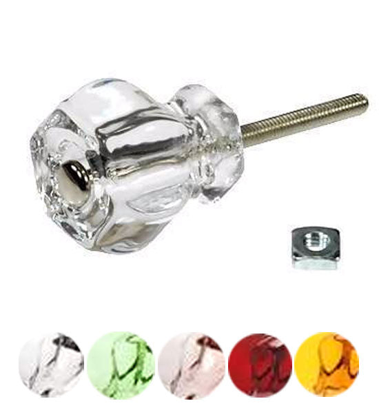 COPPER MOUNTAIN HARDWARE Authentic Glass Hexagon Shape Cabinet & Furniture Knobs in 14 Colors