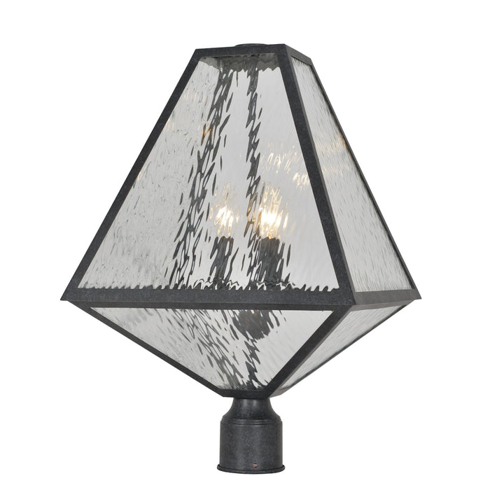 Brian Patrick Flynn Glacier 3 Light Black Charcoal Large Outdoor Post Crystorama