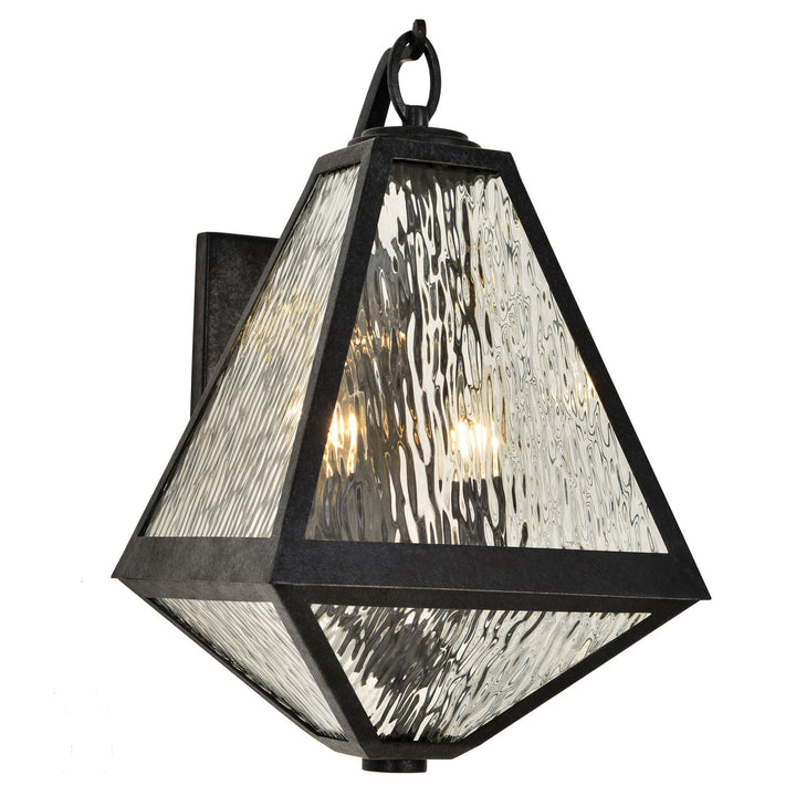 Brian Patrick Flynn Glacier 2 Light Black Charcoal Outdoor Sconce Crystorama