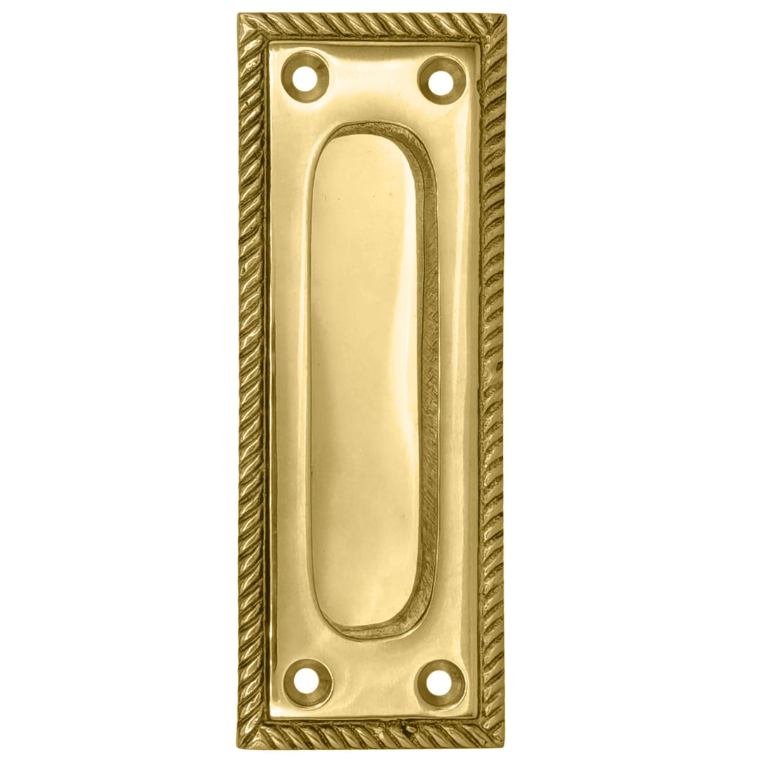 Georgian Rope Rectangular Pocket Door Pull (Several Finishes Available) COPPER MOUNTAIN HARDWARE