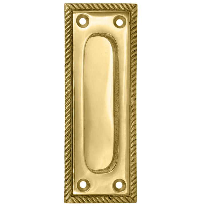 Georgian Rope Rectangular Pocket Door Pull (Several Finishes Available) COPPER MOUNTAIN HARDWARE