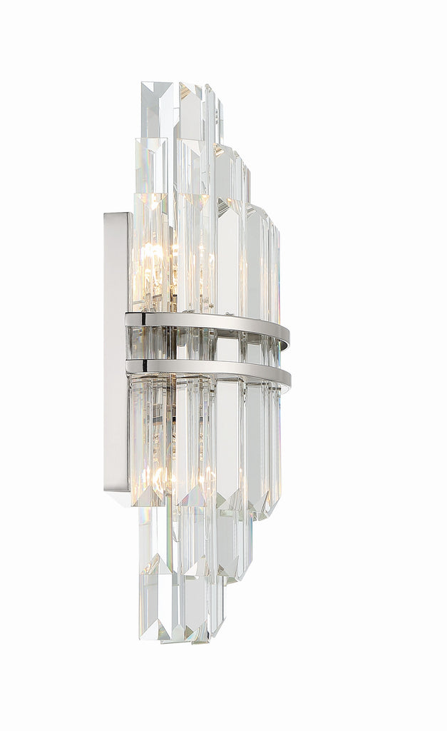 Crystorama Crystorama Hayes 2 Light Polished Nickel Sconce