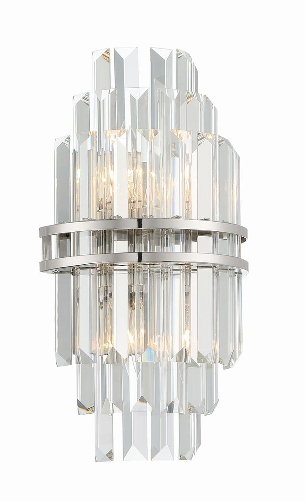 Crystorama Crystorama Hayes 2 Light Polished Nickel Sconce