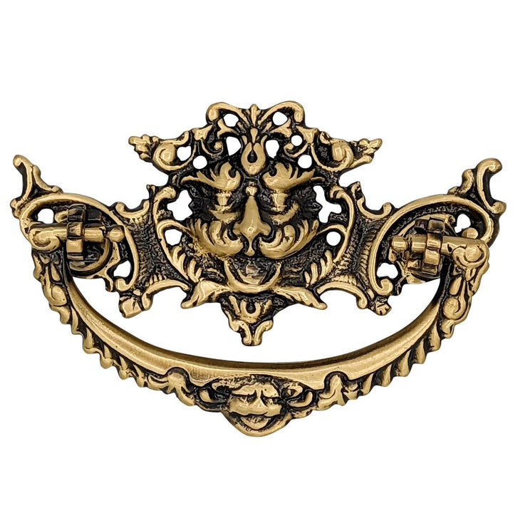 4 1/8 Inch Solid Brass Rococo Gargoyle Bail Pull COPPER MOUNTAIN HARDWARE