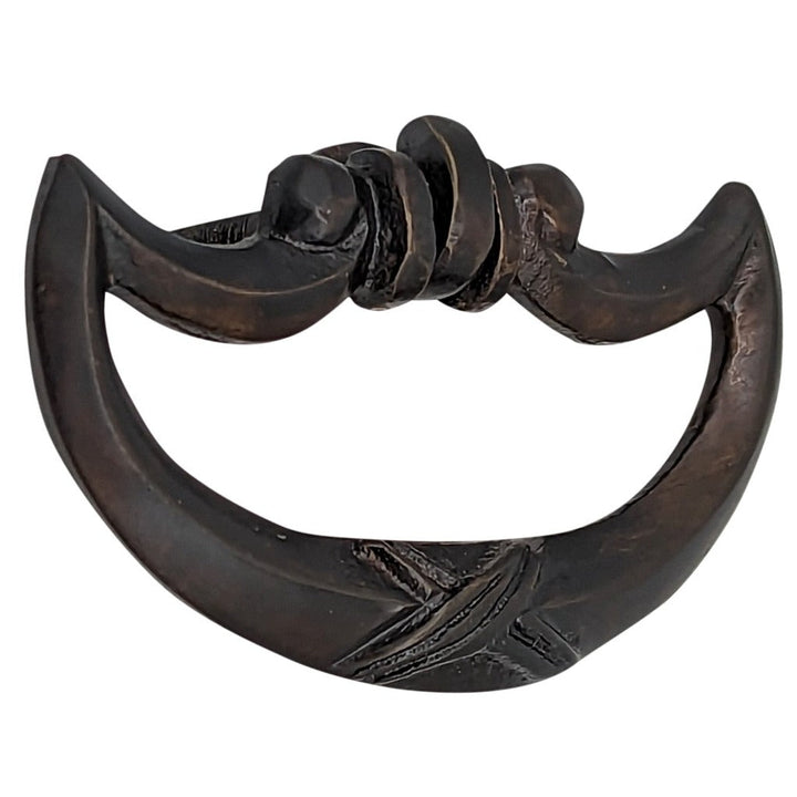 2 1/2 Inch by 1 1/4 Inch Crescent Cross Drop Pull COPPER MOUNTAIN HARDWARE