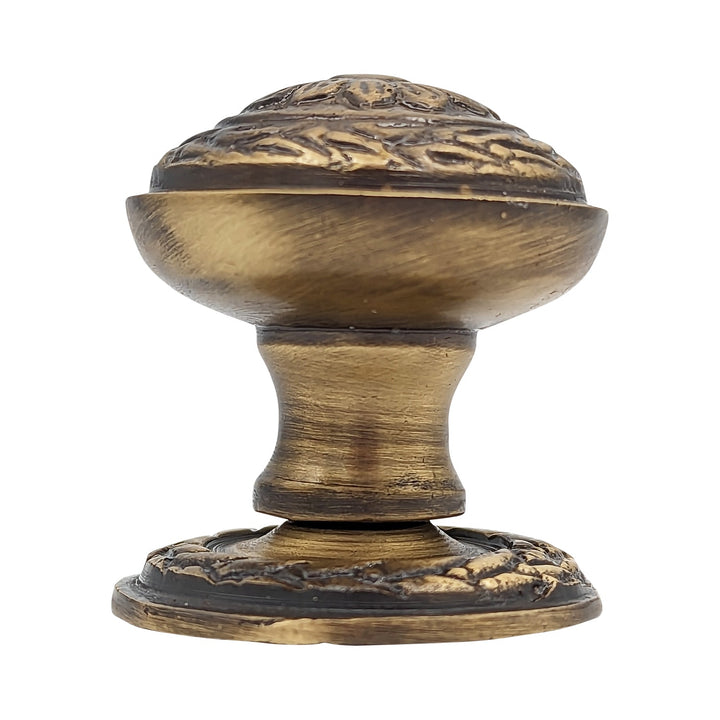 COPPER MOUNTAIN HARDWARE Ornate Floral Round Solid Brass Cabinet & Furniture Knob