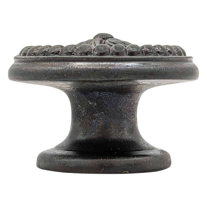 1 3/5 Inch Beaded Floral Cabinet Knob (Several Finishes Available) COPPER MOUNTAIN HARDWARE