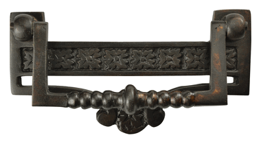 3 1/2 Inch (3 Inch c-c) Solid Brass Eastlake Flower Bail Pull COPPER MOUNTAIN HARDWARE