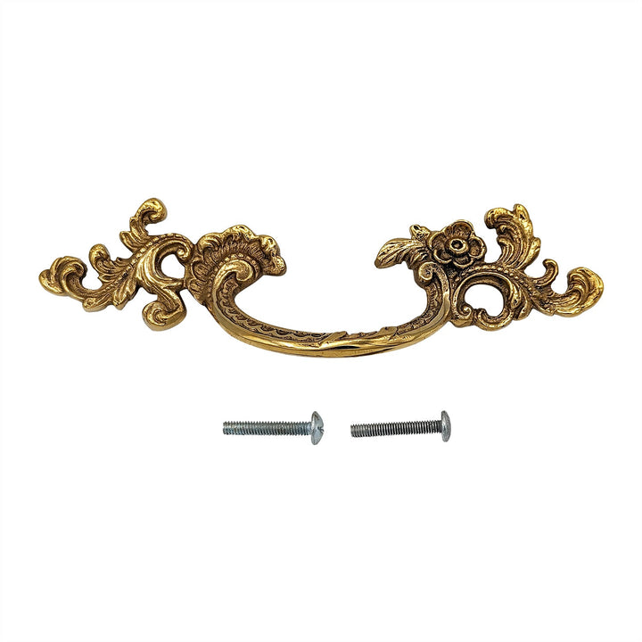 6 1/2 Inch (3.125" c-c) Filigree Rococo Pull (Several Finishes Available) COPPER MOUNTAIN HARDWARE