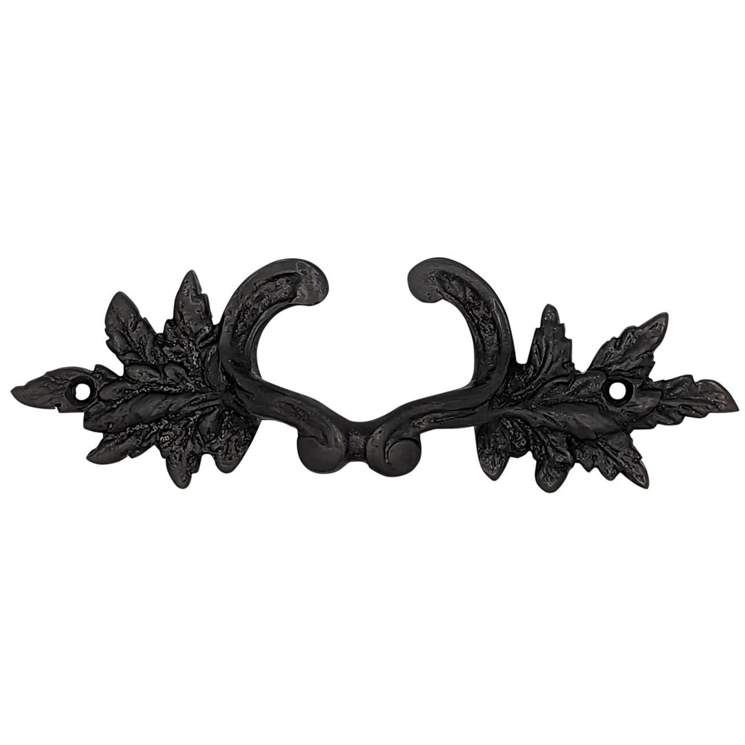 6 Inch (4 3/8 Inch C-C) Solid Brass Ornate French Leaves Pull COPPER MOUNTAIN HARDWARE