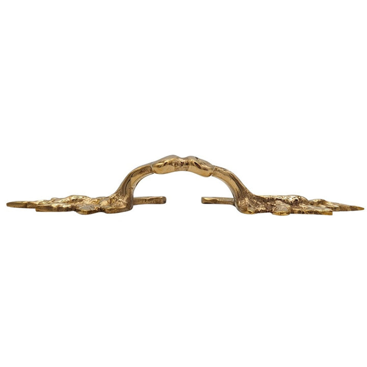 6 Inch (4 3/8 Inch C-C) Solid Brass Ornate French Leaves Pull COPPER MOUNTAIN HARDWARE