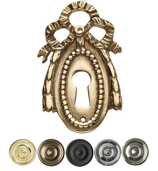 2 1/8 Inch by 1 1/4 Inch Victorian Ribbon Escutcheon COPPER MOUNTAIN HARDWARE