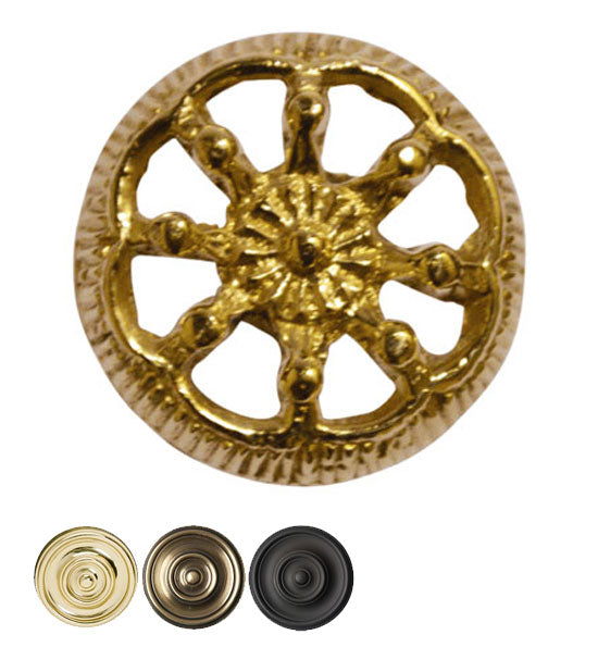 1 1/4 Inch Beaded Wheel Cabinet & Furniture Knob COPPER MOUNTAIN HARDWARE