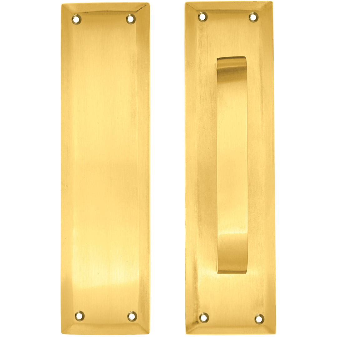 10 Inch Quaker Style Pull and Push Plate Set (Several Finish Options)