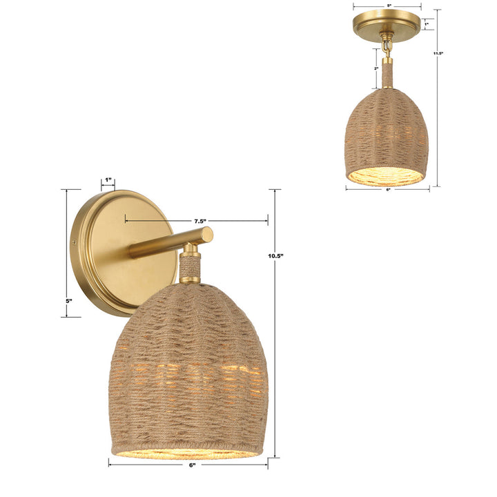 Crystorama Crystorama Jace 1 Light Soft Gold Sconce