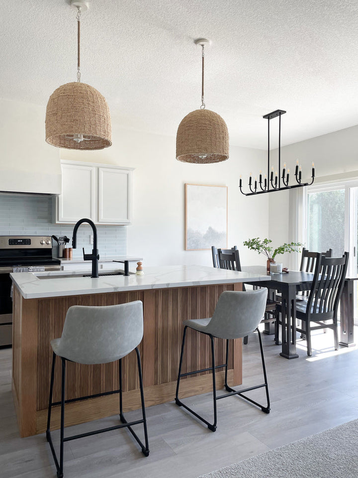 Crystorama Crystorama Jasper 3 Light Matte White + Natural Wood Pendant