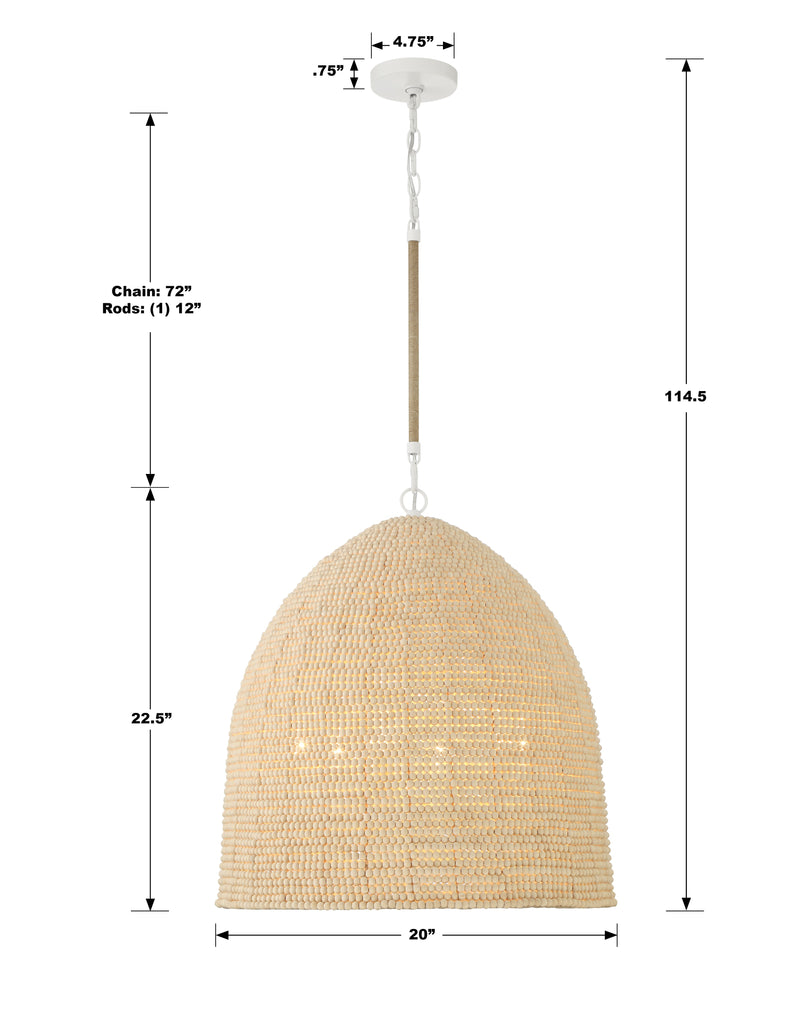 Crystorama Crystorama Jasper 6 Light Matte White Chandelier