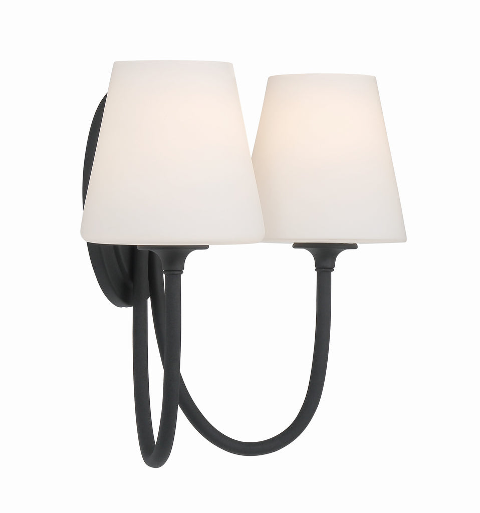Crystorama Crystorama Juno 2 Light Black Forged Sconce
