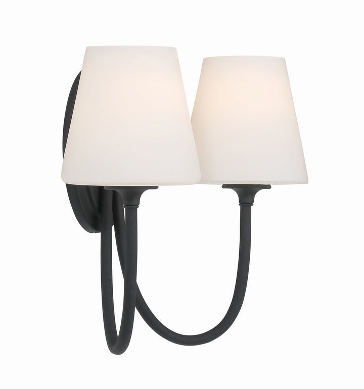 Crystorama Crystorama Juno 2 Light Black Forged Sconce