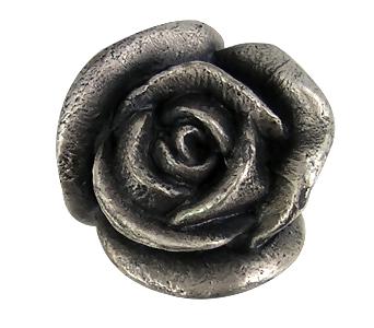 1 3/16 Inch Solid Pewter Rose Flower Cabinet & Furniture Knob COPPER MOUNTAIN HARDWARE