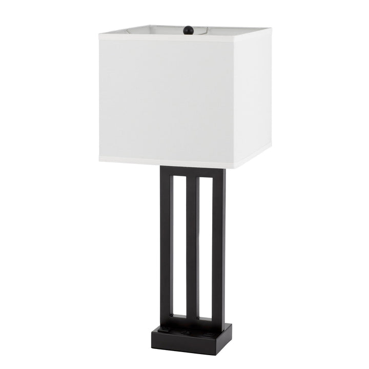 CACHAN METAL NIGHT STAND LAMP WITH ONE POWER OUTLETS AND 1 USB CHARGING PORT Cal Lighting