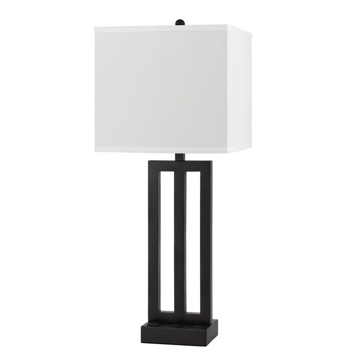 CACHAN METAL NIGHT STAND LAMP WITH ONE POWER OUTLETS AND 1 USB CHARGING PORT Cal Lighting