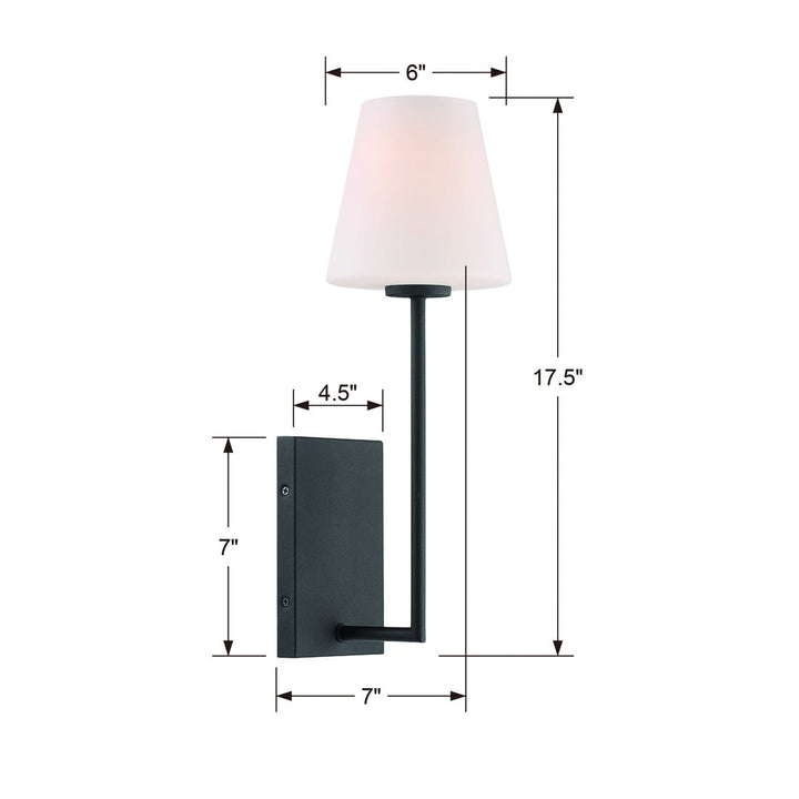 Crystorama Crystorama Lena 1 Light Black Forged Sconce