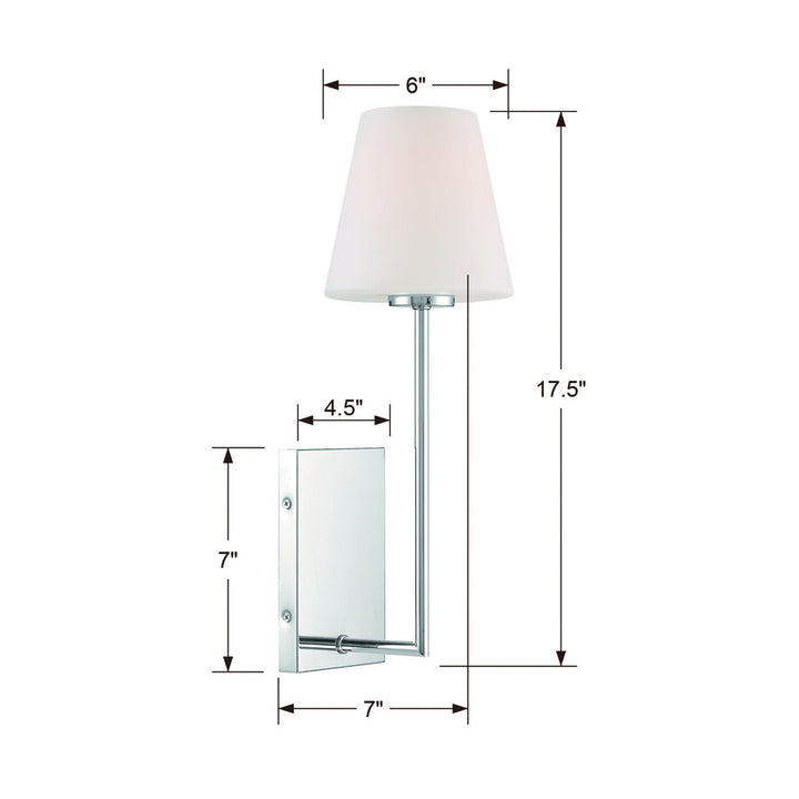 Crystorama Crystorama Lena 1 Light Polished Chrome Sconce