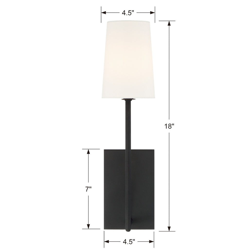 Crystorama Crystorama Lena 1 Light Black Forged Sconce