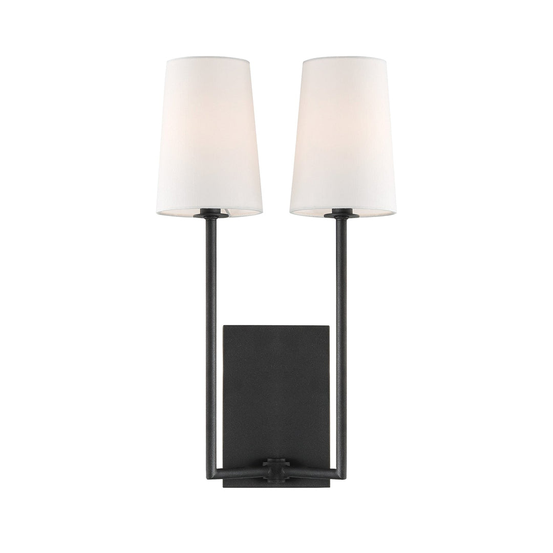 Crystorama Crystorama Lena 2 Light Black Forged Sconce
