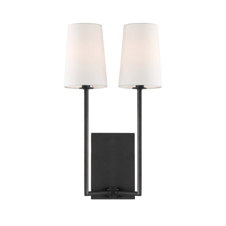 Crystorama Crystorama Lena 2 Light Black Forged Sconce