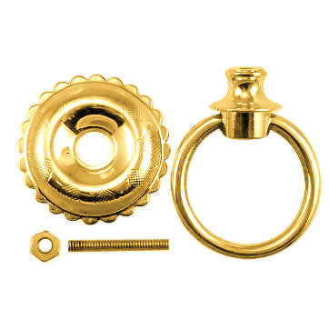 1 3/4 Inch Solid Brass Eastlake Style Ring Pull Handle