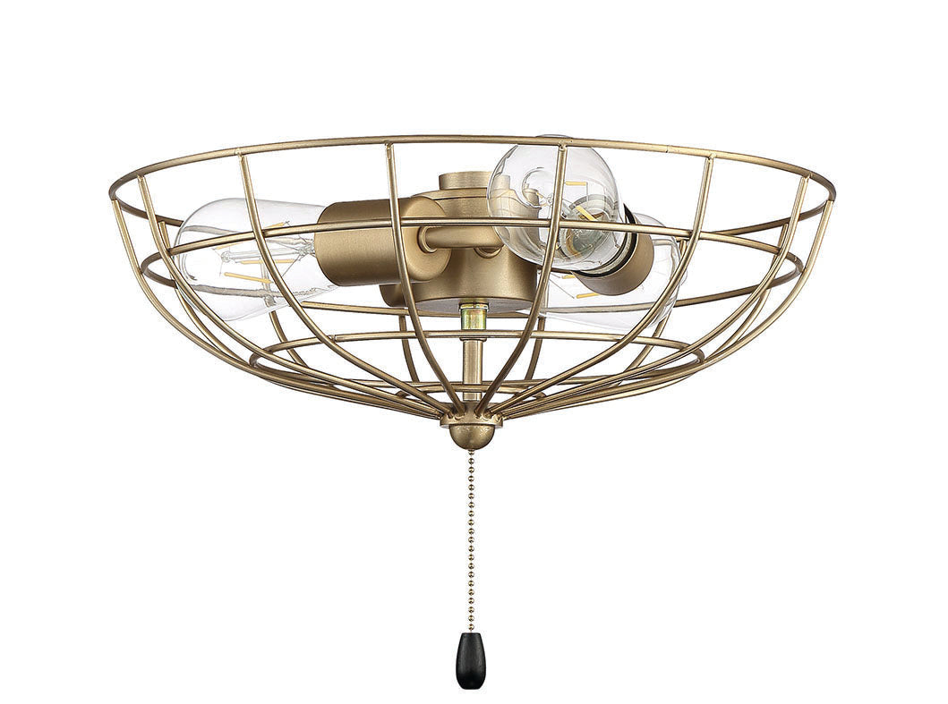 Antique Hardware 3 Light Cage Bowl LED Light Kit in Satin Brass Accessory