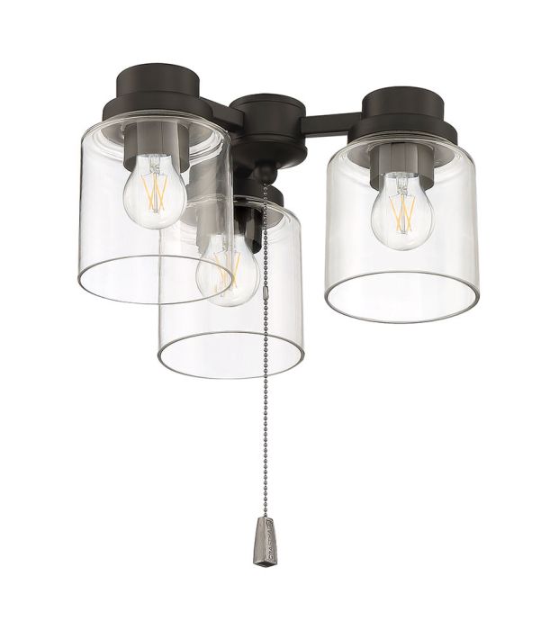 ##Antique Hardware## 3 Light Universal Light Kit in Flat Black