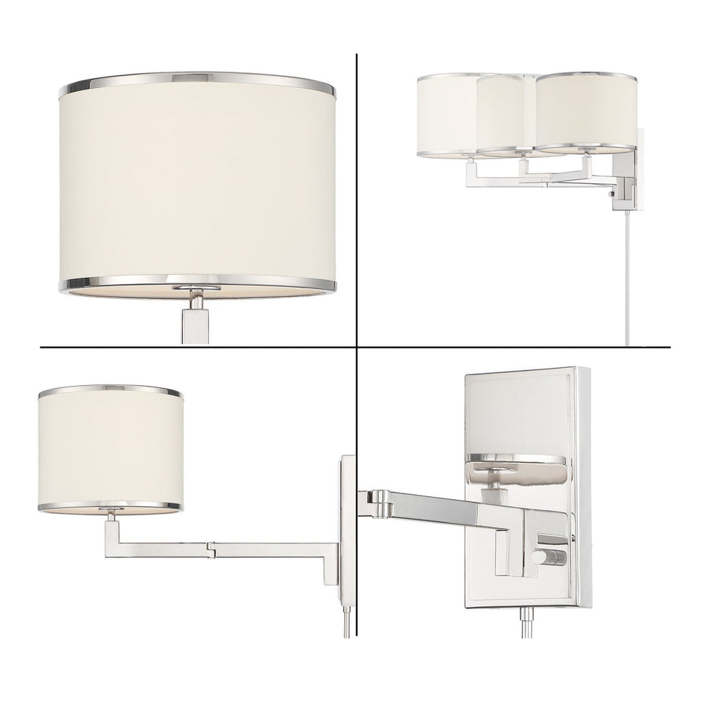 Crystorama Crystorama Madison 1 Light Polished Nickel Task Sconce