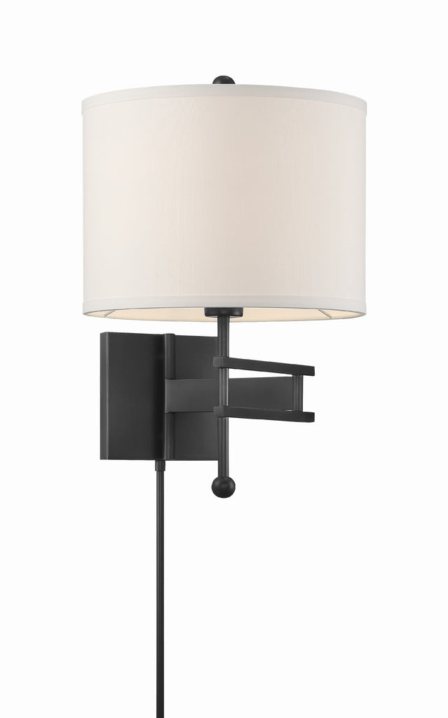 Crystorama Crystorama Marshall 1 Light Matte Black Task Sconce
