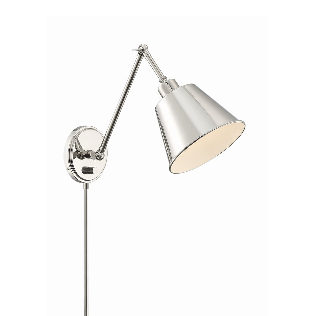 Crystorama Crystorama Mitchell 1 Light Polished Nickel Task Sconce
